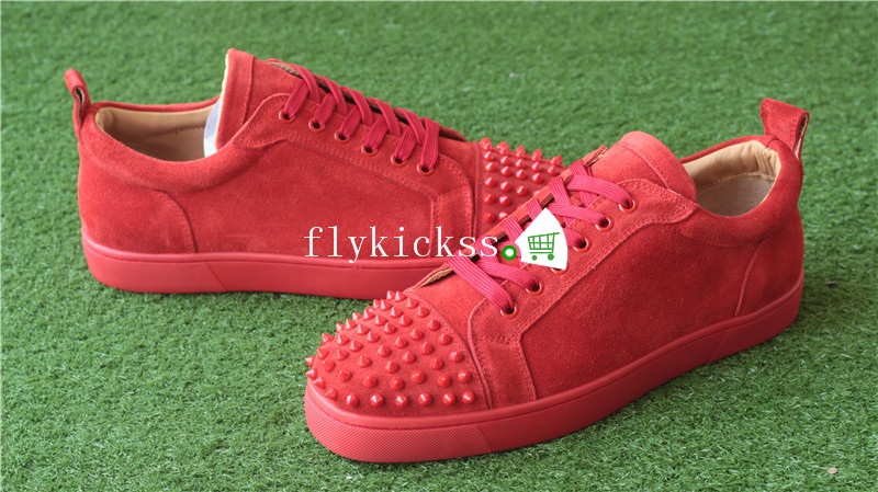 Super High End Christian Louboutin Flat Sneaker Low Top Red With Receipt